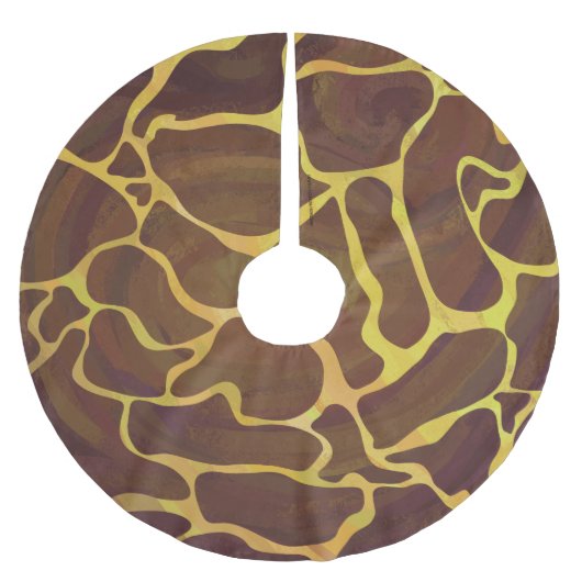 Giraffe, braun und gelb polyester weihnachtsbaumdecke (Vorderseite)