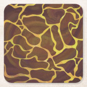 Giraffe, braun und gelb rechteckiger pappuntersetzer (Vorderseite)