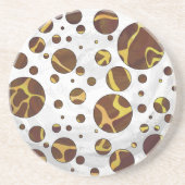 Giraffe, braun und gelb sandstein untersetzer (Vorne)