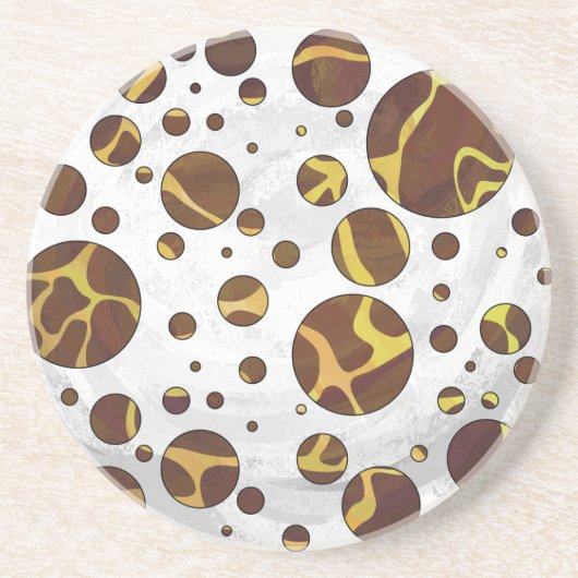 Giraffe, braun und gelb sandstein untersetzer (Vorne)