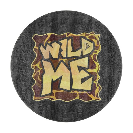 Giraffe, braun und gelb schneidebrett (Vorderseite)