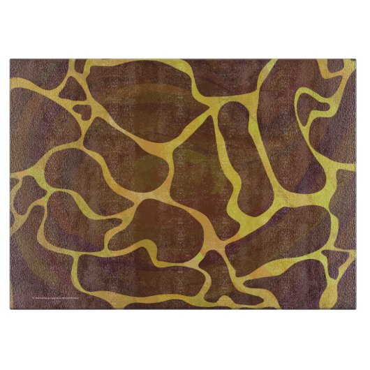 Giraffe, braun und gelb schneidebrett (Vorderseite)