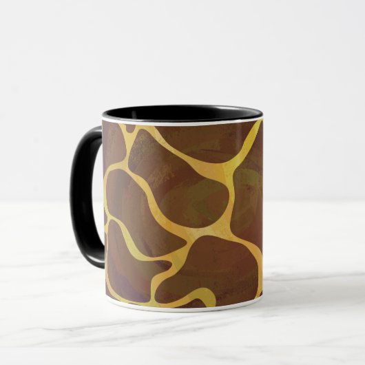 Giraffe, braun und gelb tasse (Vorderseite Links)