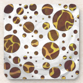 Giraffe, braun und gelb untersetzer (Vorderseite)