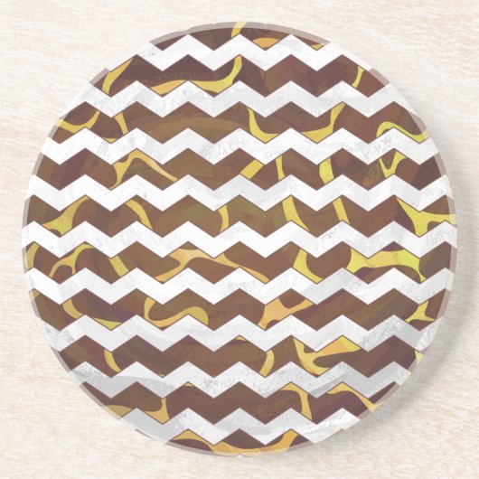 Giraffe, braun und gelb untersetzer (Vorne)