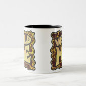 Giraffe, braun und gelb zweifarbige tasse (Mittel)