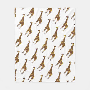 Giraffe Braun und Gelbe Silhouette Fleecedecke