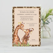 Giraffe Bridal Shower Einladung (Stehend Vorderseite)