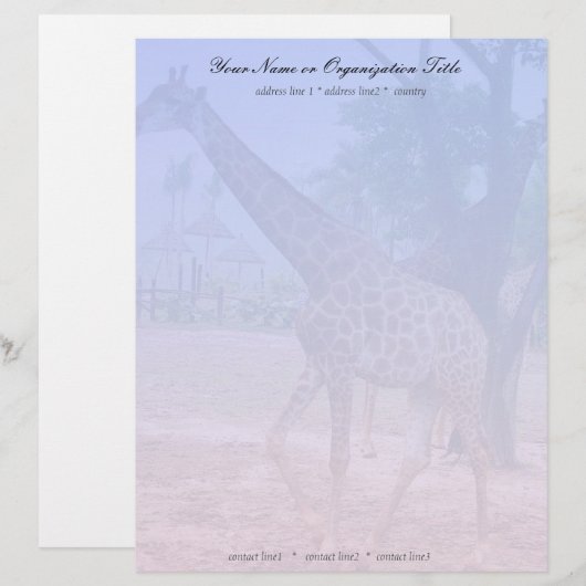 Giraffe Briefbogen (Vorne/Hinten)