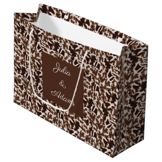 Giraffe Brown Geschenktasche Große Geschenktüte (Vorderseite Schrägansicht)