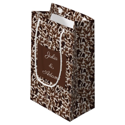 Giraffe Brown Geschenktasche Kleine Geschenktüte (Vorderseite Schrägansicht)