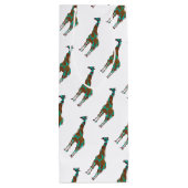 Giraffe Brown und Aquamarine Silhouette Geschenktüte Für Weinflaschen (Rückseite)