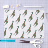 Giraffe Brown und Aquamarine Silhouette Seidenpapier (Handwerk)