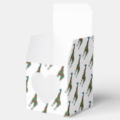 Giraffe Brown und Aquamarine Siloette Geschenkschachtel (Geöffnet)