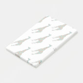 Giraffe Brown und Aquamarine Siloette Post-it Klebezettel (angewinkelt)