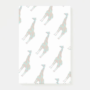 Giraffe Brown und Aquamarine Siloette Post-it Klebezettel