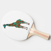 Giraffe Brown und Aquamarine Siloette Tischtennis Schläger (Seitenansicht)