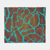 Giraffe Brown und aquamariner Druck Fleecedecke (Vorderseite (Horizontal))