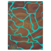 Giraffe Brown und aquamariner Druck Klemmbrett (Rückseite)