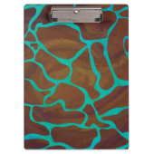 Giraffe Brown und aquamariner Druck Klemmbrett (Vorderseite)