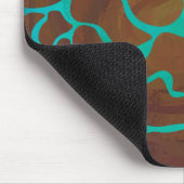 Giraffe Brown und aquamariner Druck Mousepad (Ecke)