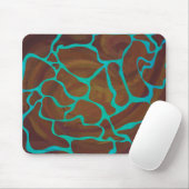 Giraffe Brown und aquamariner Druck Mousepad (Mit Mouse)