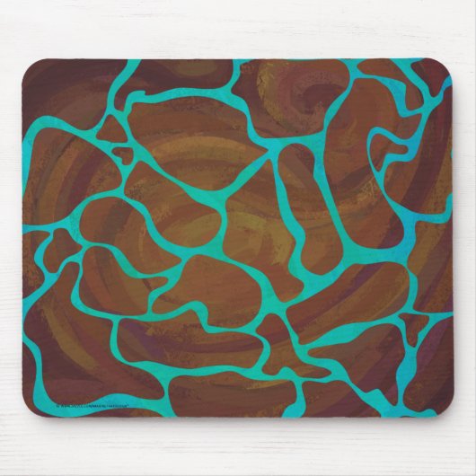 Giraffe Brown und aquamariner Druck Mousepad (Vorne)