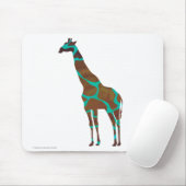 Giraffe Brown und aquamariner Druck Mousepad (Mit Mouse)