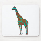 Giraffe Brown und aquamariner Druck Mousepad (Vorne)