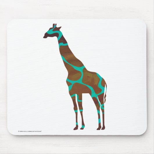 Giraffe Brown und aquamariner Druck Mousepad (Vorne)