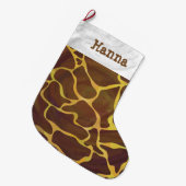 Giraffe Brown und Gelb Großer Weihnachtsstrumpf (Vorderansicht (hängend))