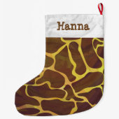 Giraffe Brown und Gelb Großer Weihnachtsstrumpf (Rückseite)