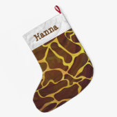 Giraffe Brown und Gelb Großer Weihnachtsstrumpf (Rückseite (Hängend))
