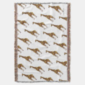 Giraffe Brown und Gelbe Silhouette Decke (Vorderseite Vertikal)