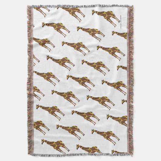 Giraffe Brown und Gelbe Silhouette Decke (Vorderseite Vertikal)