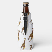 Giraffe Brown und Gelbe Silhouette Flaschenkühler (Flasche Rückseite)