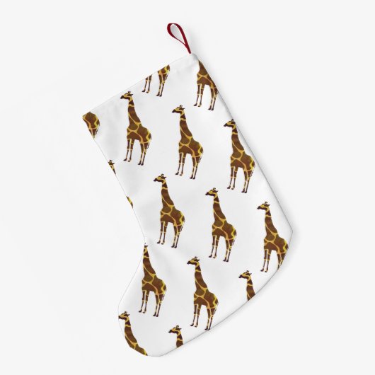 Giraffe Brown und Gelbe Silhouette Kleiner Weihnachtsstrumpf (Rückseite (Hängend))