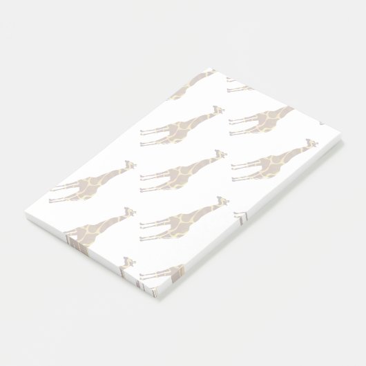 Giraffe Brown und Gelbe Silhouette Post-it Klebezettel (angewinkelt)