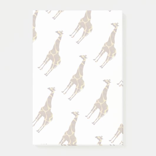 Giraffe Brown und Gelbe Silhouette Post-it Klebezettel (Vorderseite)
