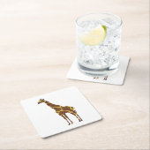 Giraffe Brown und Gelbe Silhouette Rechteckiger Pappuntersetzer (Vor Ort)