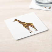 Giraffe Brown und Gelbe Silhouette Rechteckiger Pappuntersetzer (angewinkelt)