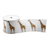 Giraffe Brown und Gelbe Silhouette Satinband (Spule)