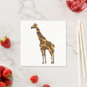 Giraffe Brown und Gelbe Silhouette Serviette (Beispiel)