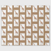Giraffe Brown und Weißglanz-Wrapping Paper Geschenkpapier (Flach)