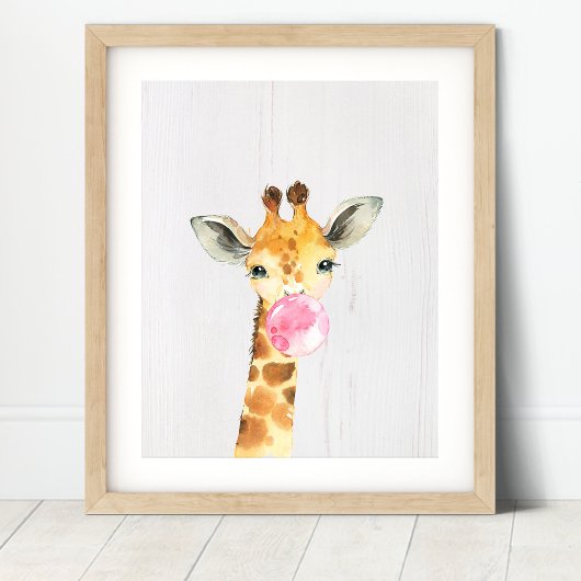 Giraffe Bubble Safari Dschungel Kinderzimmer Kunst Poster