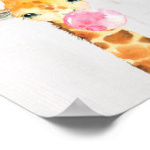 Giraffe Bubble Safari Dschungel Kinderzimmer Kunst Poster (Ecke)