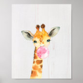 Giraffe Bubble Safari Dschungel Kinderzimmer Kunst Poster (Vorne)