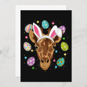 Giraffe Bunny Easter Egg Lover Funny Giraffe Einladung (Vorne/Hinten)