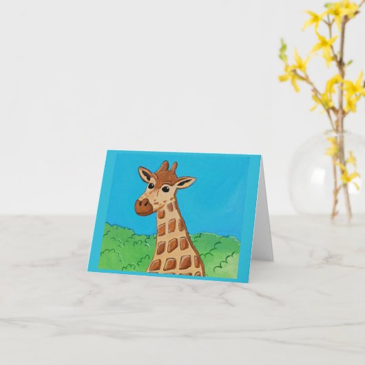 Giraffe by Joel Anderson Small greeting card Karte (Gelbe Blume)