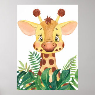 Giraffe Calf, Junglebetiere, Safari Animal Poster